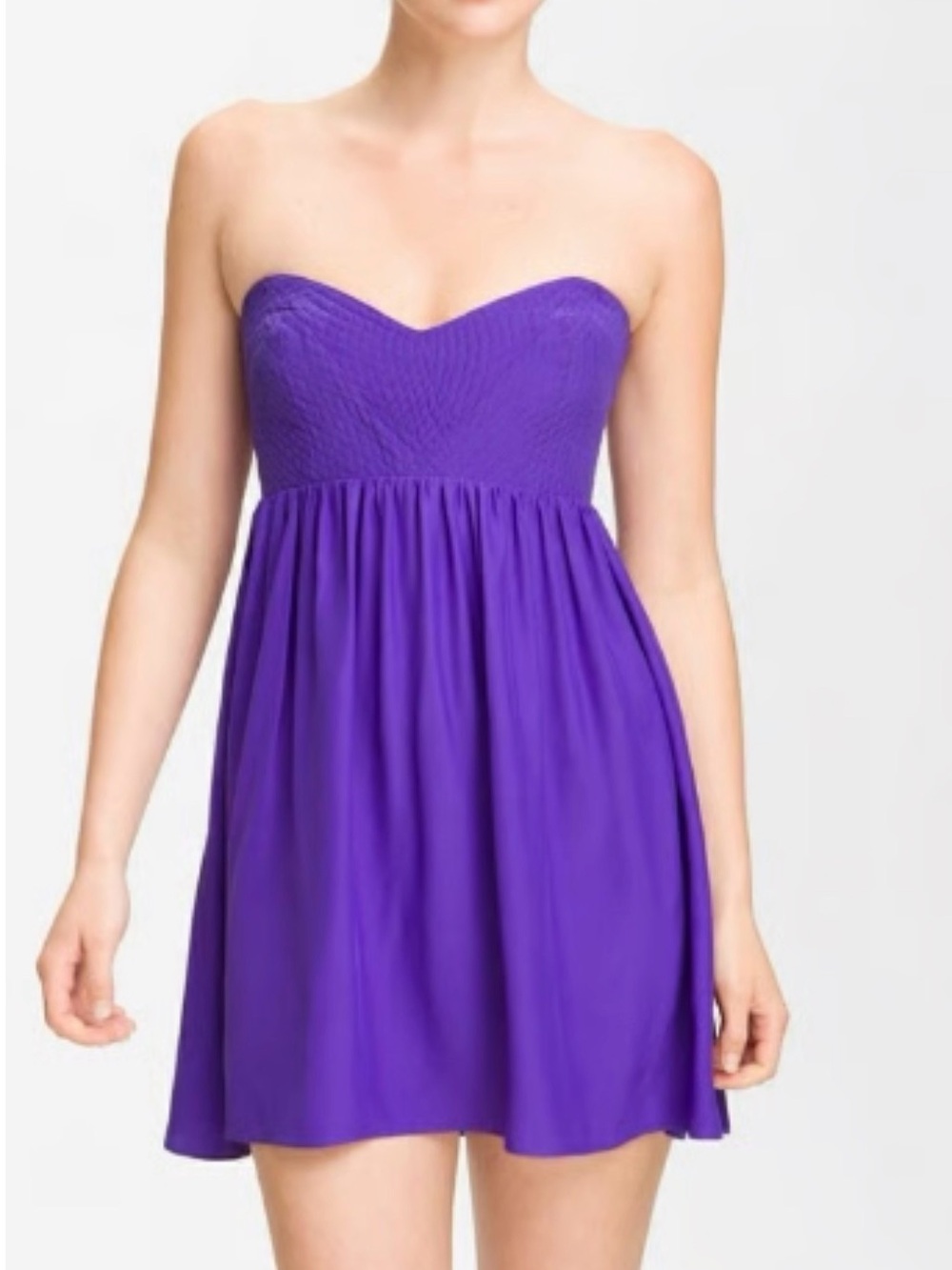 Parker Purple Strapless High-Low Dress Size Medium